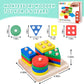 AZEN Montessori Toys for 1-3 Years-Wooden Sorting Stacking Set