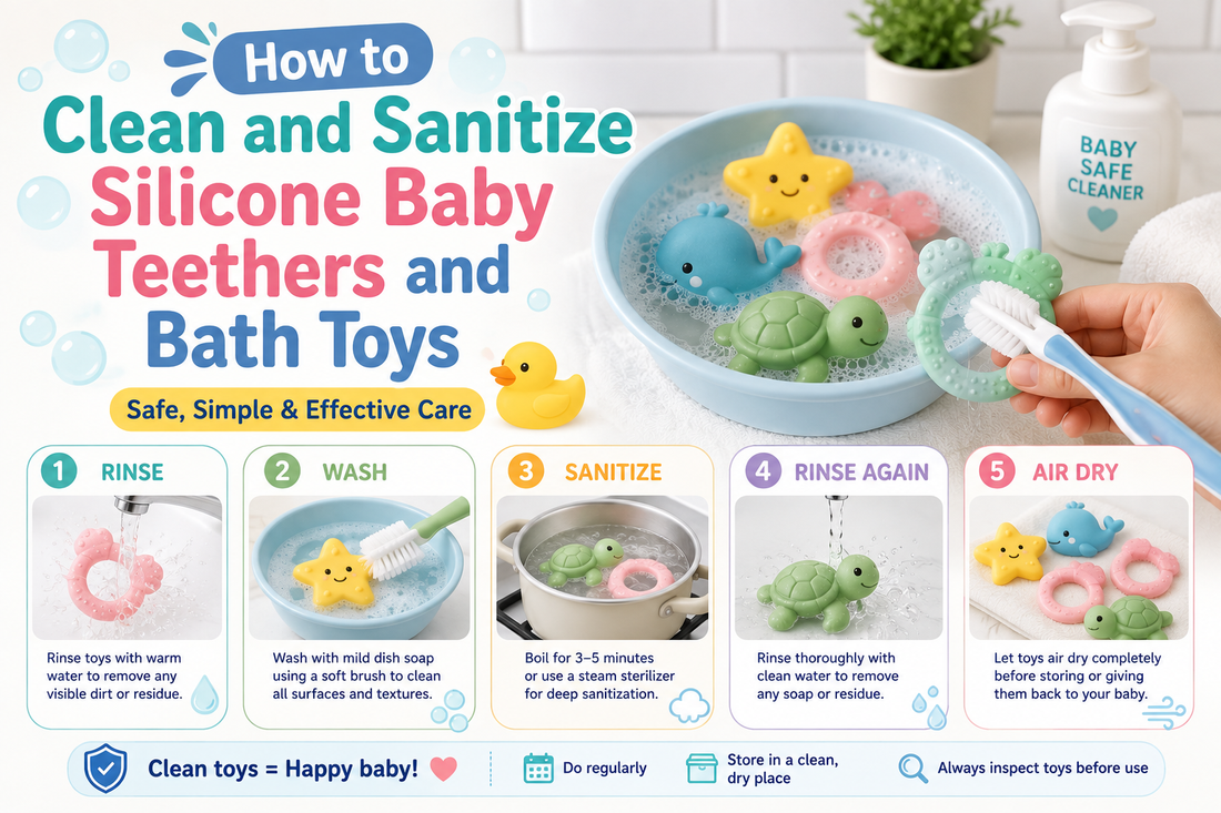 How to Clean and Sanitize Silicone Baby Teethers and Bath Toys