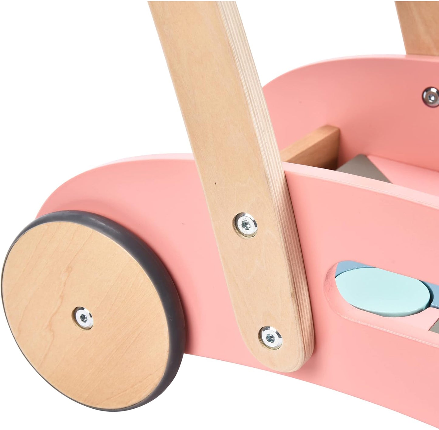 Child Behavior Premium Wooden Baby Push Walker with Wheels