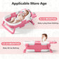 Baby Pink Bathtub for Newborns with Thermometer and Soft Floating Cushion