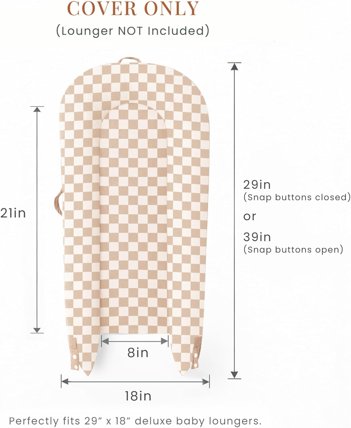 Cotton 100% Baby Lounger Cover Baby Nest Replacement Cover for Newborn Boys Girls Fits Dockatot Deluxe+ Docks Woodland (Cover Only)