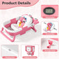 Baby Pink Bathtub for Newborns with Thermometer and Soft Floating Cushion