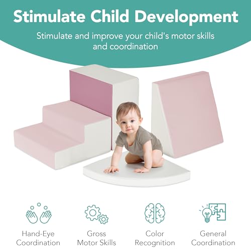 1. Best Choice Products 4-Piece Foam Climb & Crawl Play Set
