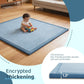 Baby Play Mat for Floor, 1.3 Inch Thick Memory Foam Tummy Time Mat with Non Slip Backing, Soft Coral Velvet 50×50 Inch Playpen Mat Crawling Tatami for Infants Toddlers Kids