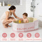 Collapsible Baby Bathtub for Shower, Portable Foldable Toddler Bath Tub with Non-Slip Base, Compact Travel Essentials for Kids & Infants, Easy Storage in Small Spaces, Pink