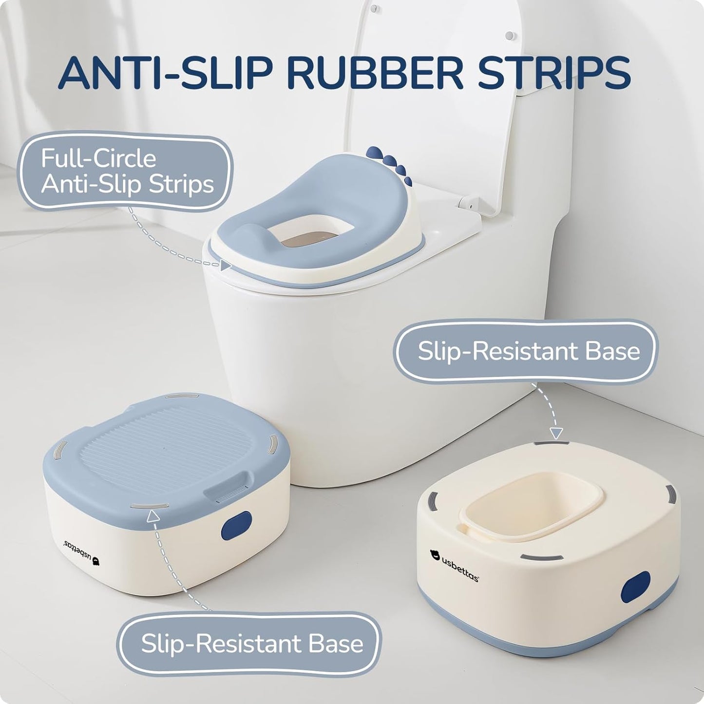 3 in 1 Potty Training Toilet, Dinosaur Toddler Potty Training Seat for Boys Girls with Comfortable Cushion, Easy-to-Clean and Anti-Slip Potty Training Step Stool for Toilet