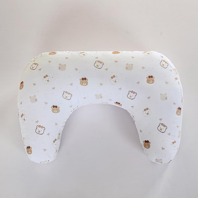 1 Piece Nursing Pillowcase, C-Shaped Breastfeeding Support Cushion Cover with Cute Bear Pattern