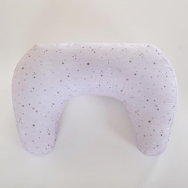 1 Piece Nursing Pillowcase, C-Shaped Breastfeeding Support Cushion Cover with Stars Print, Soft Base, Polyester, Machine Washable