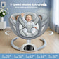 Electric Baby Swing for Infants, Portable Infant Swing with Music Speaker, 5 Swing Speeds, Remote Control, for Indoor Use, Newborn Boys & Girls, White