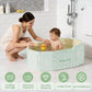 Collapsible Baby Bathtub for Shower, Portable Foldable Toddler Bath Tub with Non-Slip Base, Compact Travel Essentials for Kids & Infants, Easy Storage in Small Spaces, Green