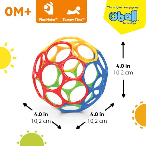 Bright Starts Oball Classic Easy-Grasp Ball | BPA-Free Baby Toy