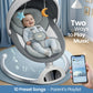 Electric Baby Swing for Infants, Portable Infant Swing with Music Speaker, 5 Swing Speeds, Remote Control, for Indoor Use, Newborn Boys & Girls, White
