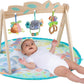 Playgro Fauna Friends Wooden Baby Activity Gym - Baby Play Mat for Floor with 3 Hanging Toys - Jungle Themed Baby Gym for Sensory Development - Wooden Baby Gym Play Mat for Newborns & Infants