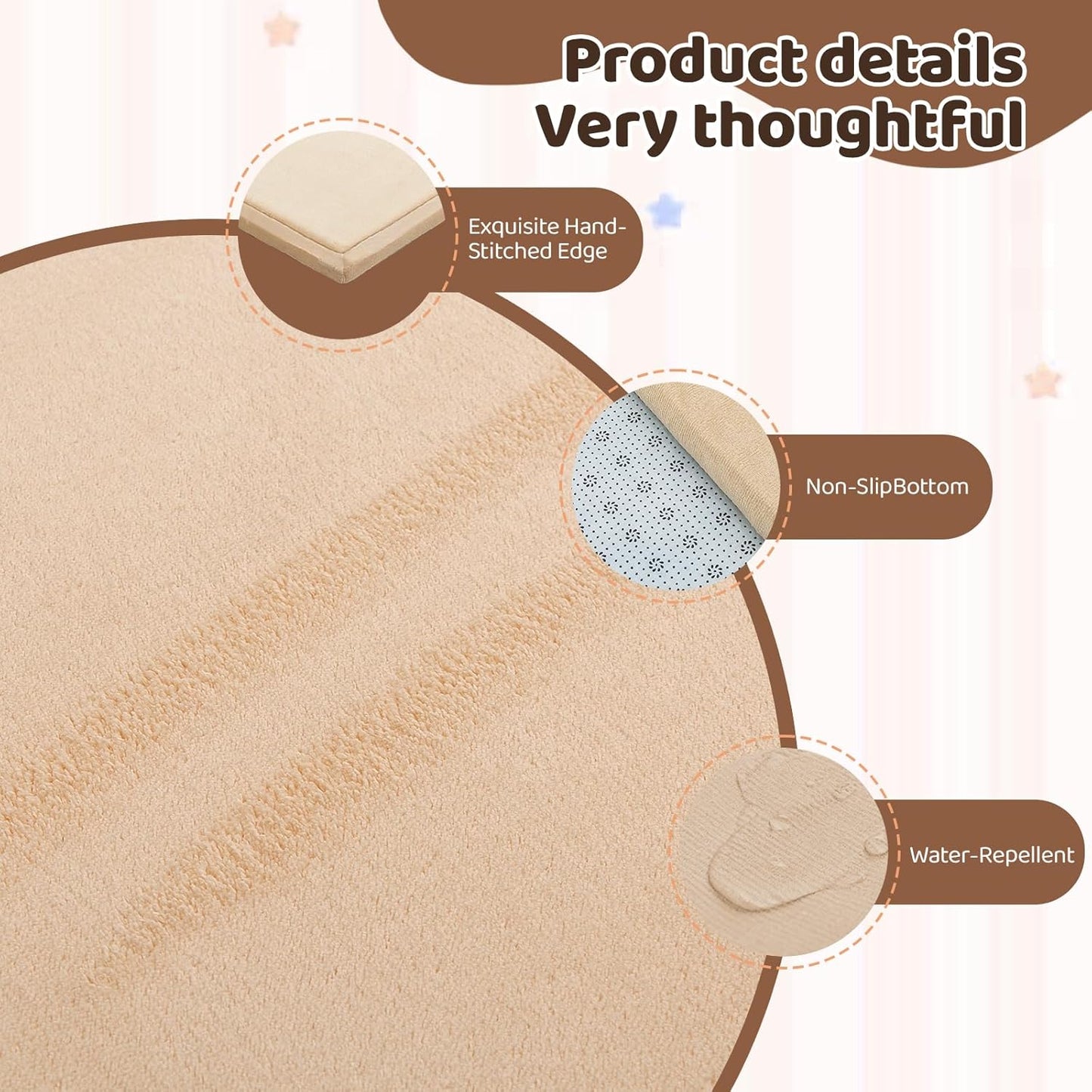 Baby Play Mat for Floor, 1.3 Inch Thick Memory Foam Tummy Time Mat with Non Slip Backing, Soft Coral Velvet 50×50 Inch Playpen Mat Crawling Tatami for Infants Toddlers Kids