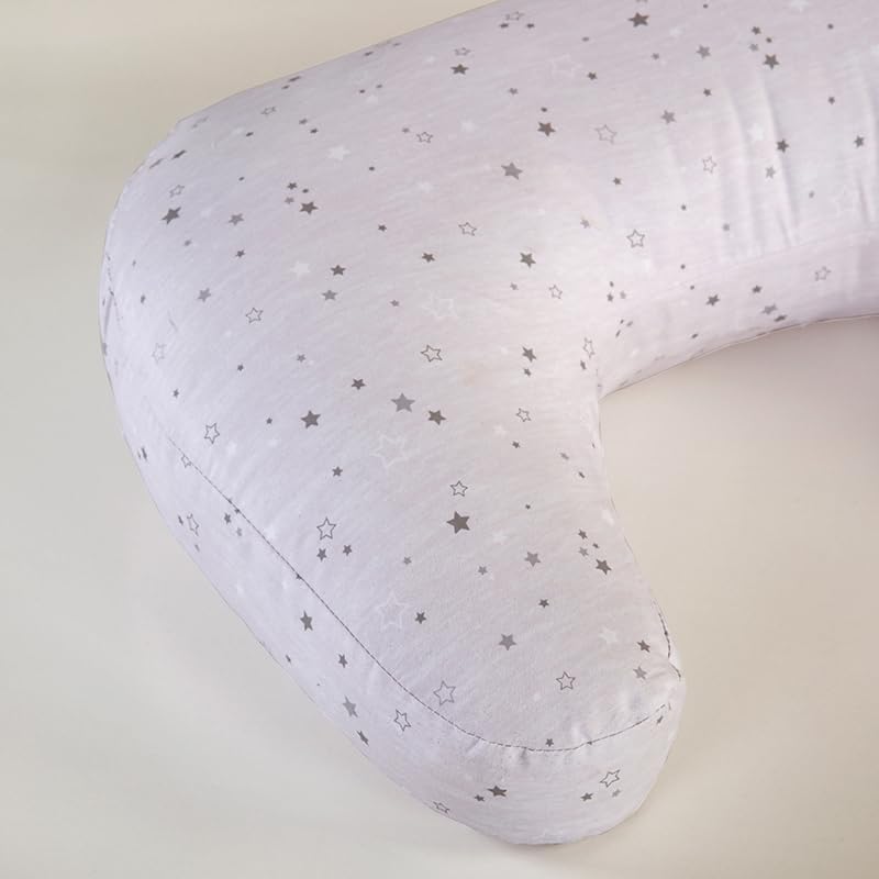 1 Piece Nursing Pillowcase, C-Shaped Breastfeeding Support Cushion Cover with Stars Print, Soft Base, Polyester, Machine Washable