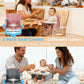 Portable Baby Chair, Baby Booster Seat with 2-Pack Seat Covers & Travel Bag for Camping & Baby Beach Chair | Toddler Folding Chair with Tray, Tip-Free Design, Straps to Kitchen Chairs