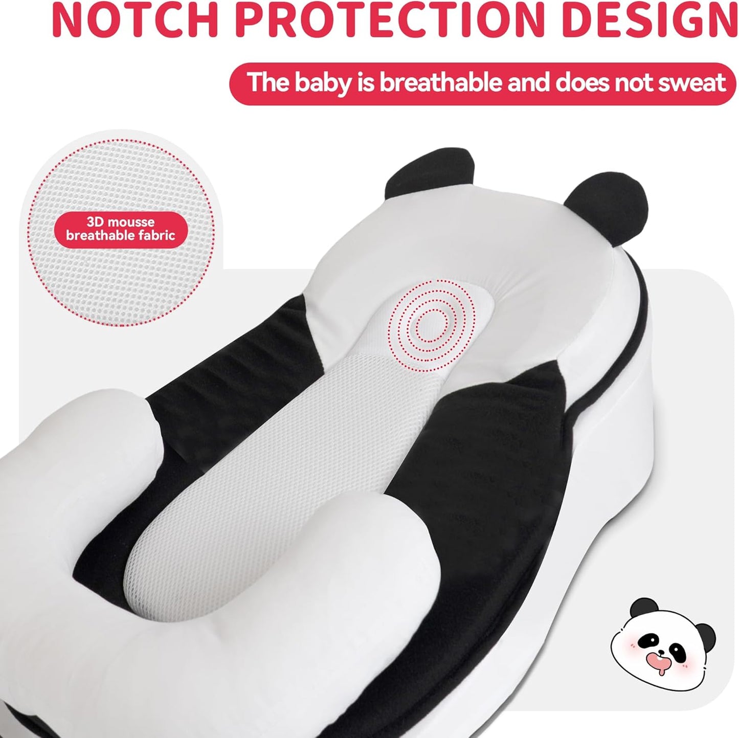 Baby Feeding Pillow, Anti Overflow Feeding Pillow for Reducing Spit-Up, Safety Nursing Pillow, Baby Lounger Reflux Wedge Breastfeeding, Removable top and Bottom (Black, Small)