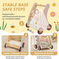 Wooden Baby Walker with Anti-Tip Design, Montessori Activity Center for Babies 6-18 Months, Sit-to-Stand Push Toy with Sensory Features – Ideal Learning Walk Gift for Toddlers