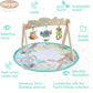 Playgro Fauna Friends Wooden Baby Activity Gym - Baby Play Mat for Floor with 3 Hanging Toys - Jungle Themed Baby Gym for Sensory Development - Wooden Baby Gym Play Mat for Newborns & Infants