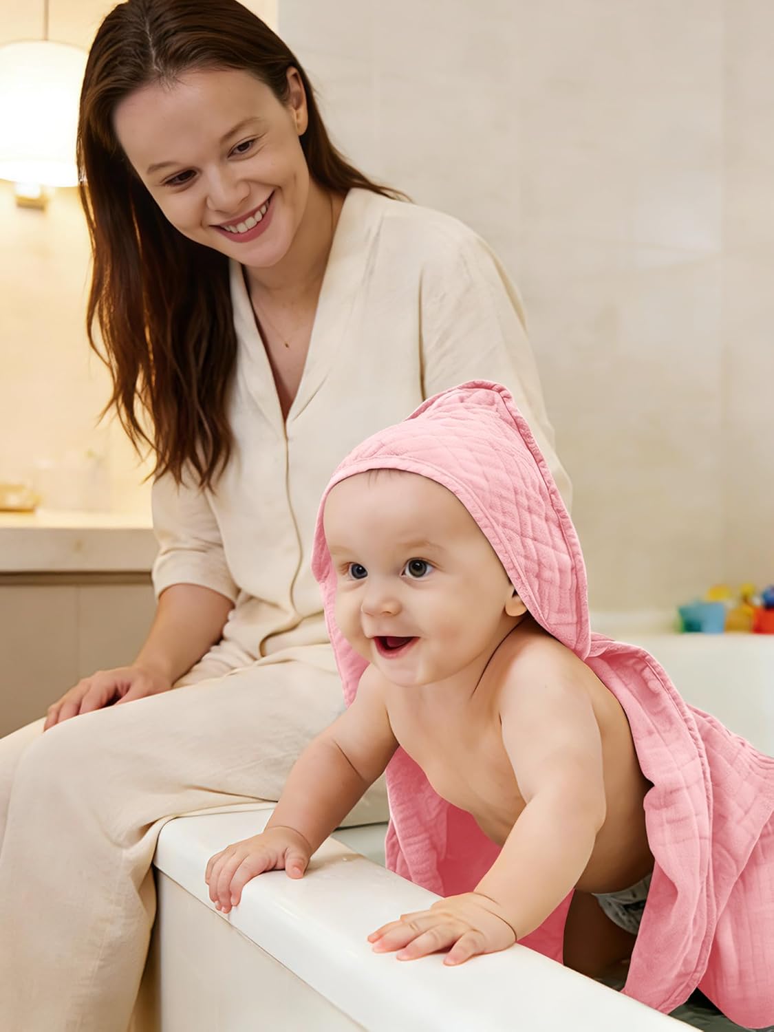Muslin Hooded Baby Bath Towels – 3 Pack