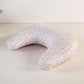 1 Piece C-Shaped Nursing Pillowcase, Breastfeeding Support Cushion Cover, Pink Floral Pattern, Polyester, Machine Washable, Infant Feeding