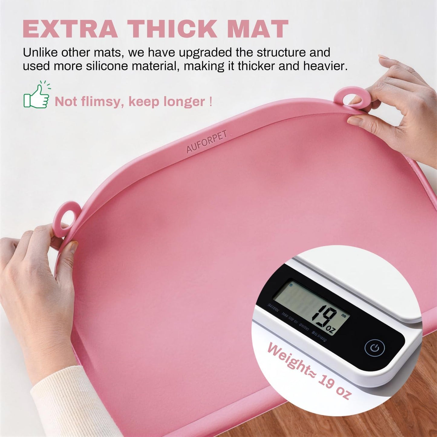 Large Silicone Suction Mat, 17" x 12" Thick Mats with Edge-Bumper, Raised Edge Leakproof, Non-Slip for Kids Toddler Baby Essentials Table Placemat, Restaurant Eating, Plates, Art, Craft & Painting