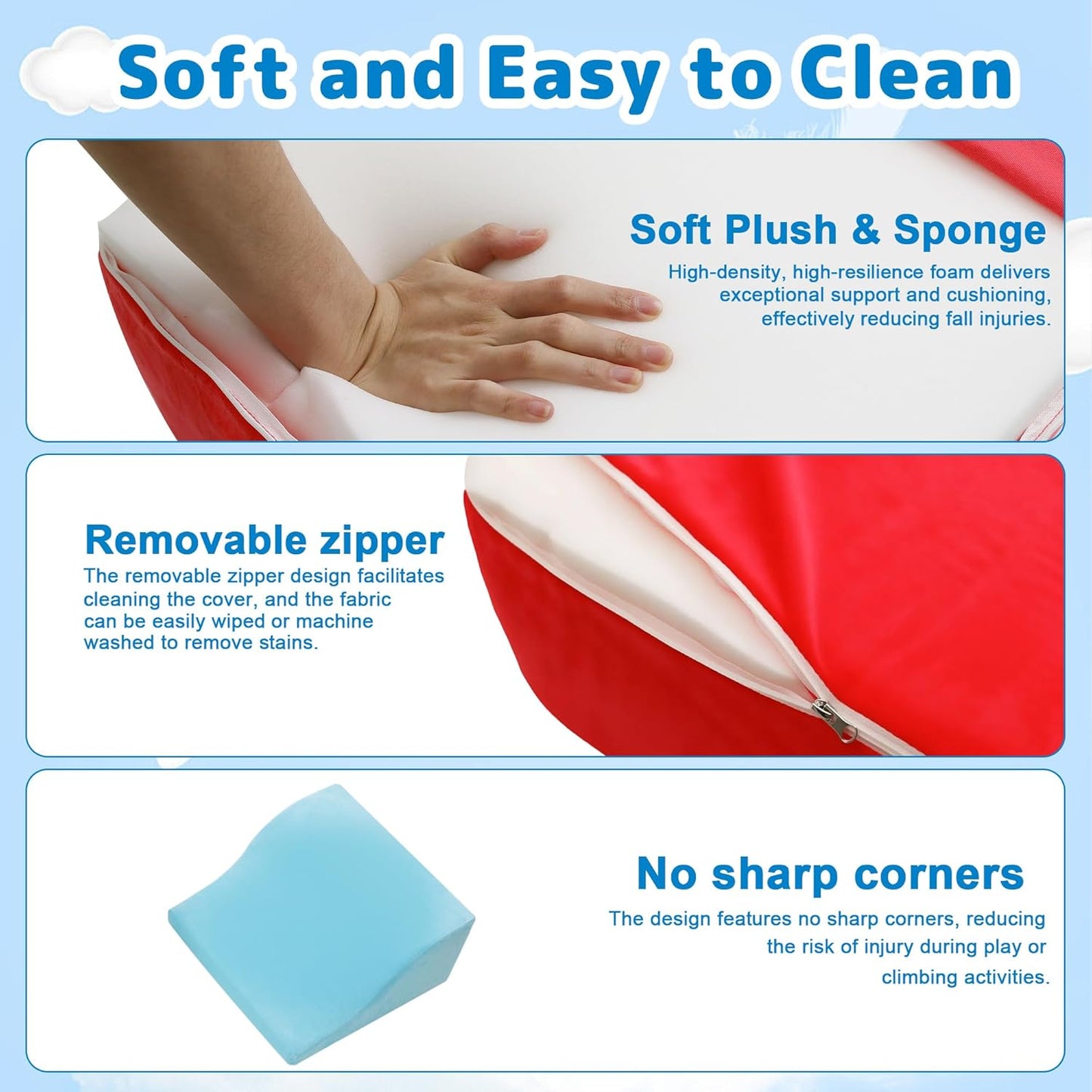 5Pcs Foam Climbing Blocks for Toddlers, Indoor Soft Climbing Toys with Ball Pit for Baby, Crawling Toys Activity Play Set for Playroom Living Room, Birthday Gifts for 1-3 Years(Balls not Included)