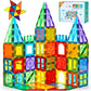 FNJO Magnetic Tiles 110-Piece STEM Building Set  Montessori-Inspired Magnetic Construction Toy for Kids