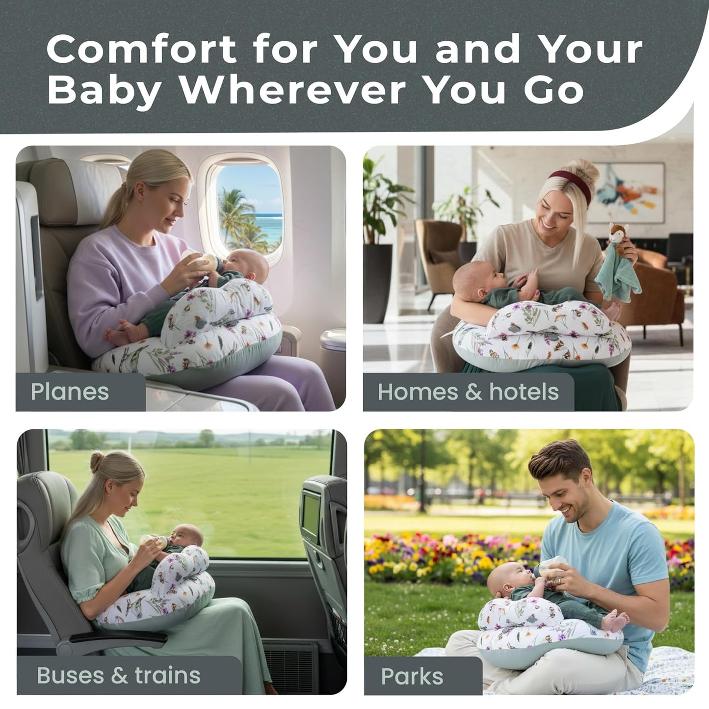 Inflatable Breastfeeding Pillow & Travel Nursing Pillow for Baby Girl and Boy - Portable Travel Nursing Pillows for Breastfeeding