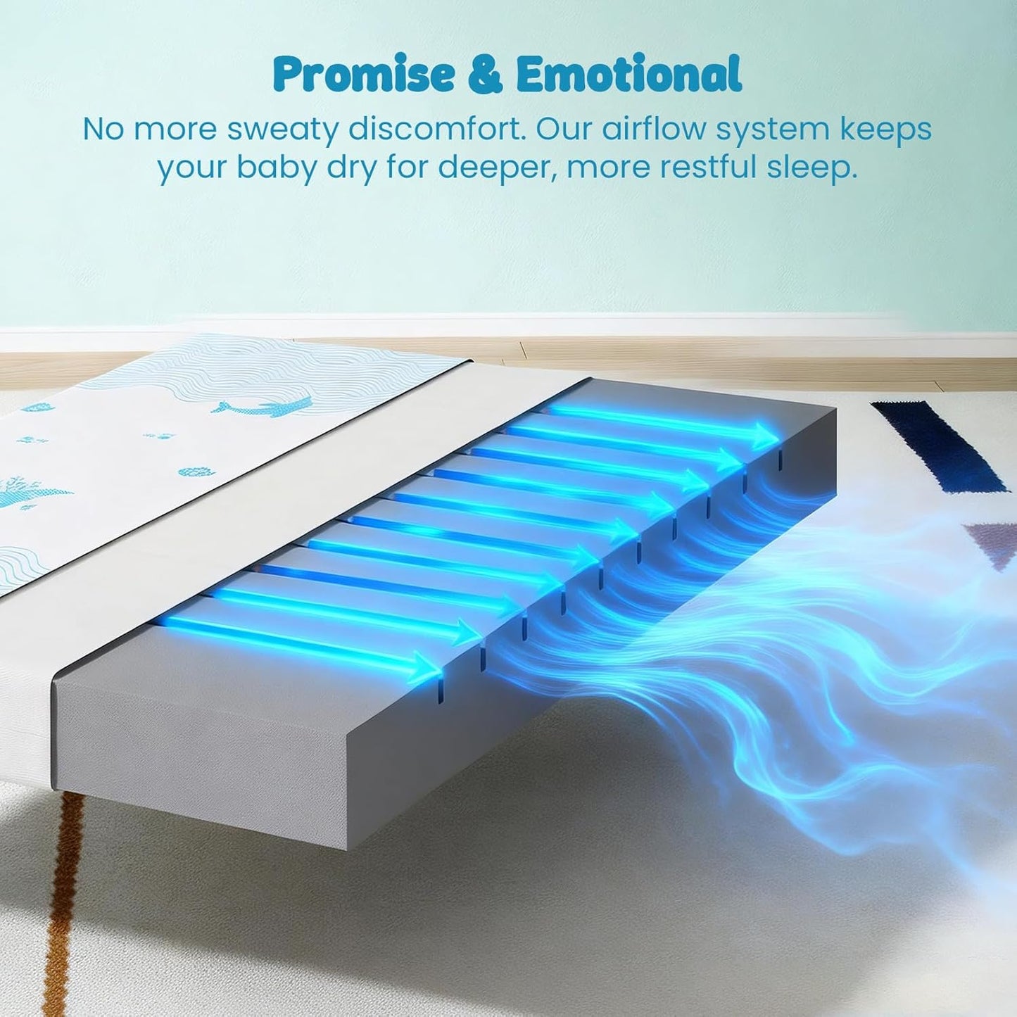Breathable Crib & Toddler Mattress: Soft Cribs mattresses for Waterproof - 52" x 27.6" x 5" - Tencel Toddler Bed Mattress Fits Baby and Kids