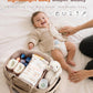 Baby Diaper Caddy with Detachable Dividers and Wipes Pocket, Lightweight Baby Caddy Organizer with Handles and 8 Pockets for Baby Stuff, Camel