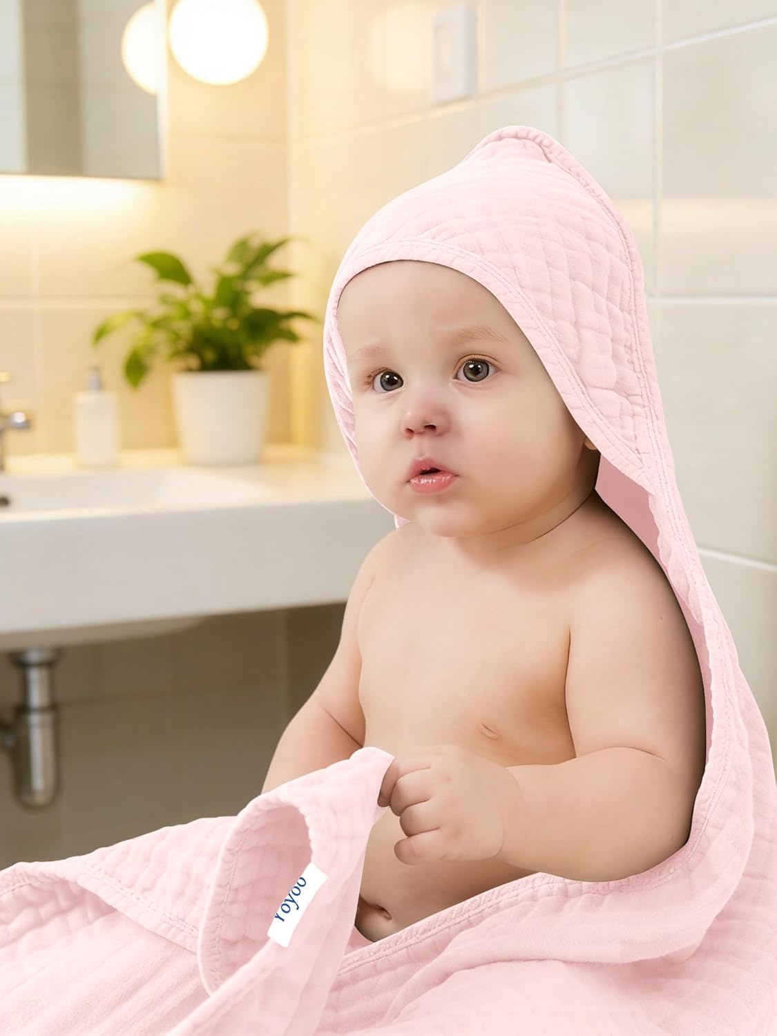 Muslin Hooded Baby Bath Towels – 3 Pack