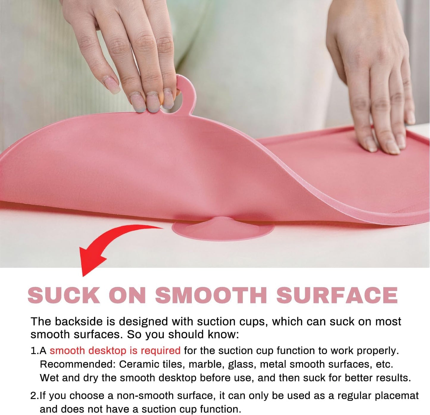 Large Silicone Suction Mat, 17" x 12" Thick Mats with Edge-Bumper, Raised Edge Leakproof, Non-Slip for Kids Toddler Baby Essentials Table Placemat, Restaurant Eating, Plates, Art, Craft & Painting