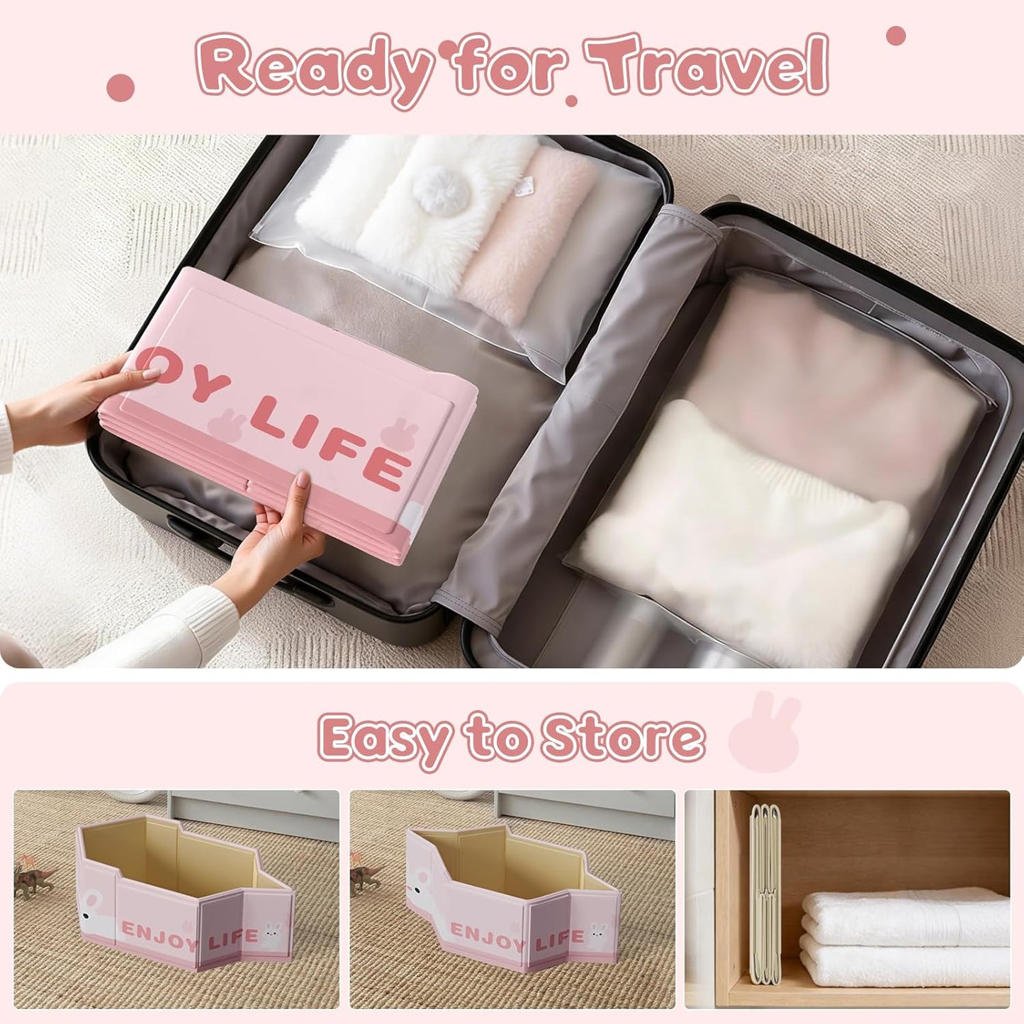 Collapsible Baby Bathtub for Shower, Portable Foldable Toddler Bath Tub with Non-Slip Base, Compact Travel Essentials for Kids & Infants, Easy Storage in Small Spaces, Pink