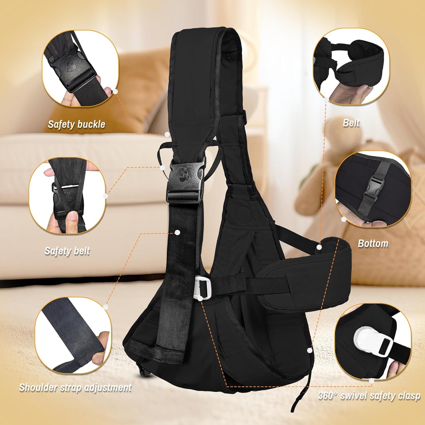 Baby Carrier Newborn to Toddler,Adjustable & Lightweight Baby Sling Carrier,Toddler Carrier 25-60 lbs,Ideal for Home,Shopping,and Travel