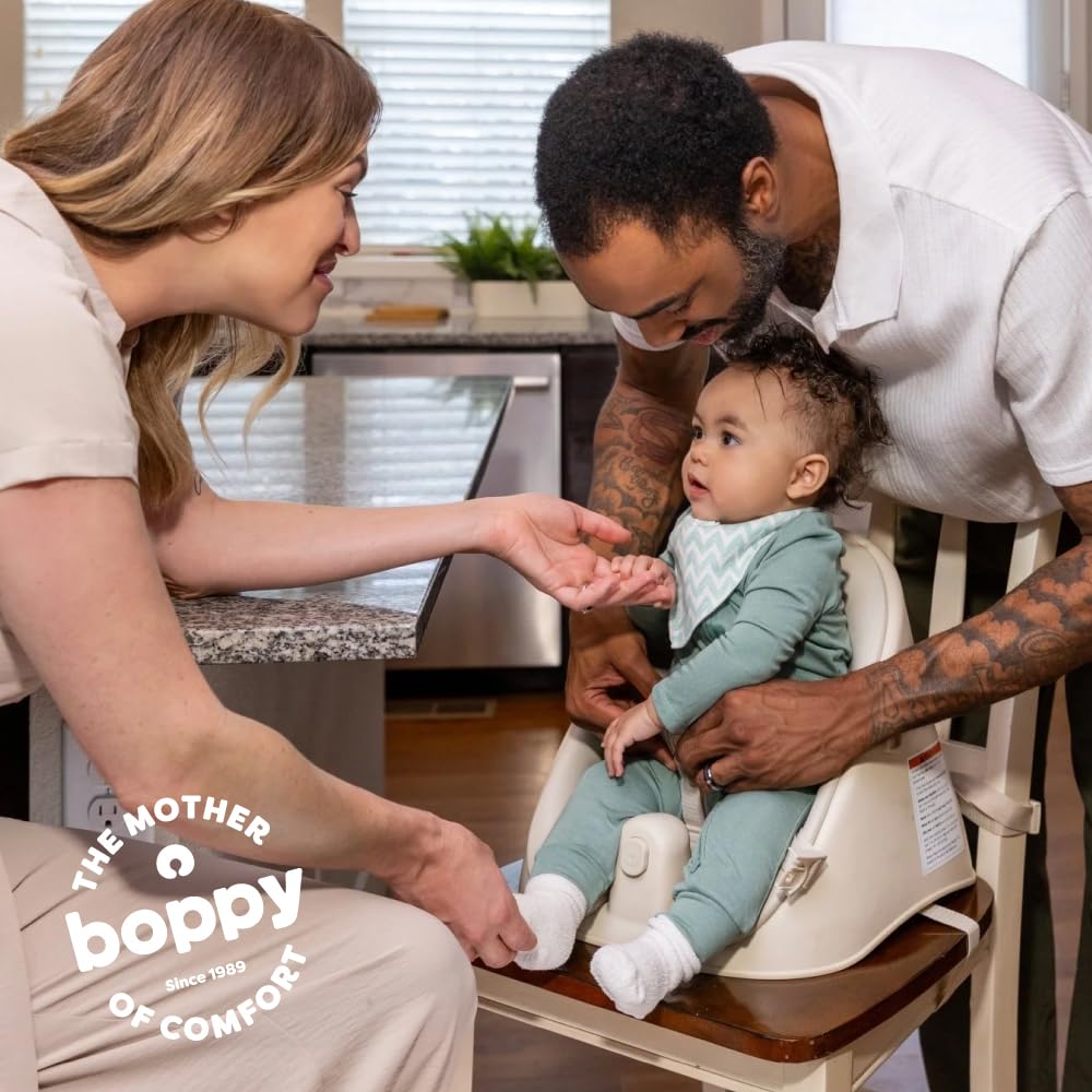 Boppy Proper Posture Floor & Booster Seat - Ergonomic Infant Seat and Toddler Seat with Removable Washable Tray and Back Support for 4-36 Months - Oatmeal