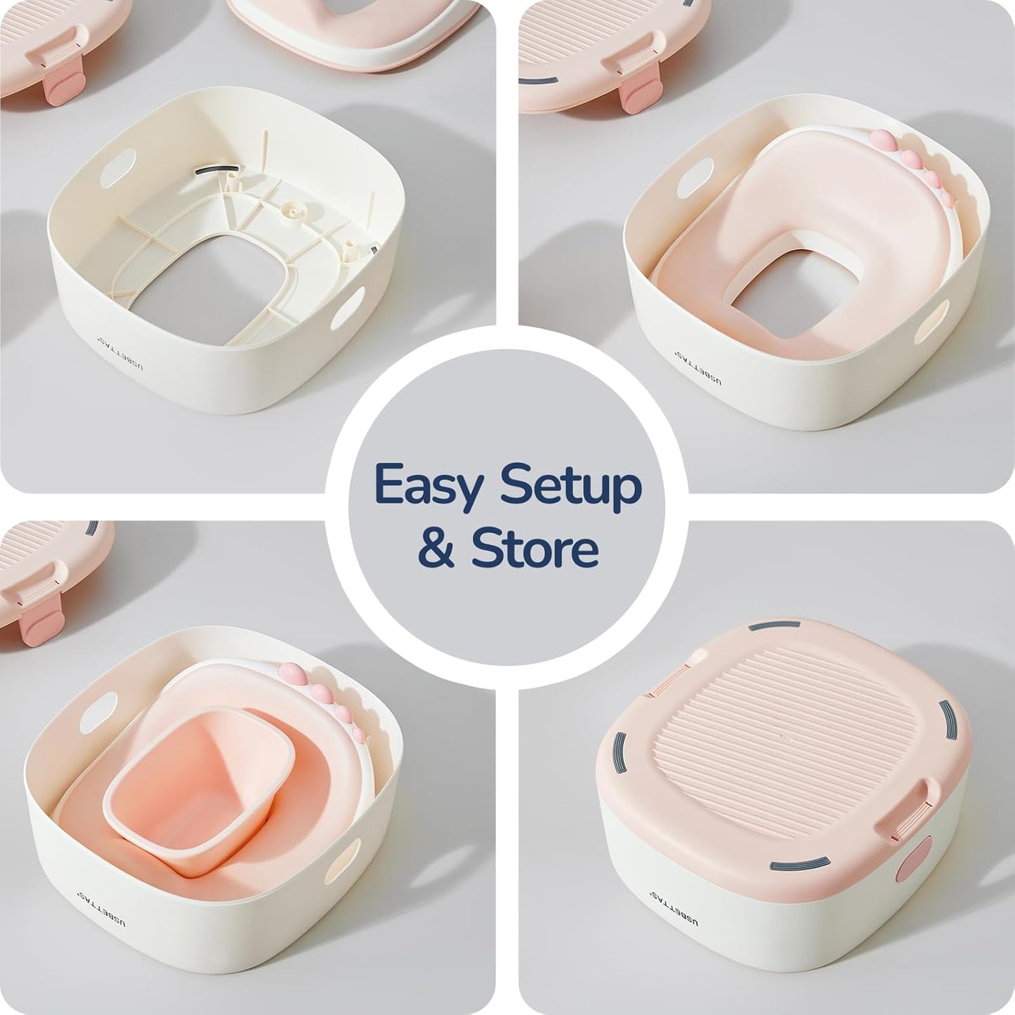 3 in 1 Potty Training Toilet, Dinosaur Toddler Potty Training Seat for Boys Girls with Comfortable Cushion, Easy-to-Clean and Anti-Slip Potty Training Step Stool for Toilet