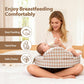 Nursing Pillow -Memory Foam Bottle & Breastfeeding Pillow with Safety Fence -Ergonomic Support, with Wider Breast Feeding Cushion, Adjustable, Removable Cover, Baby Safety