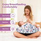 Nursing Pillow -Memory Foam Bottle & Breastfeeding Pillow with Safety Fence -Ergonomic Support, with Wider Breast Feeding Cushion, Adjustable, Removable Cover, Baby Safety