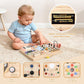 Wooden Montessori Busy Board for Toddlers – Sensory Learning Activity Board with Switches, Music Box & Locks