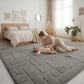 Baby Play Mat for Floor, 1.3" Thick 79x158 Plush Soft Foam Mats for Toddler Kids Crawling, Non-Slip Easy Care Nursery Rug for Playroom Living Room