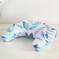 Whispering Leaves 1 Piece Nursing Pillowcase, C-Shaped Breastfeeding Support Cushion Cover, Blue and White Tropical Leaf Pattern, Polyester Fill, Standard Size