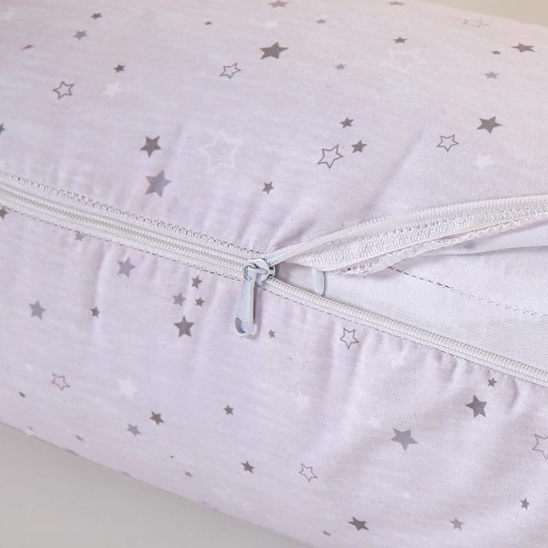 1 Piece Nursing Pillowcase, C-Shaped Breastfeeding Support Cushion Cover with Stars Print, Soft Base, Polyester, Machine Washable