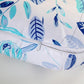 Whispering Leaves 1 Piece Nursing Pillowcase, C-Shaped Breastfeeding Support Cushion Cover, Blue and White Tropical Leaf Pattern, Polyester Fill, Standard Size