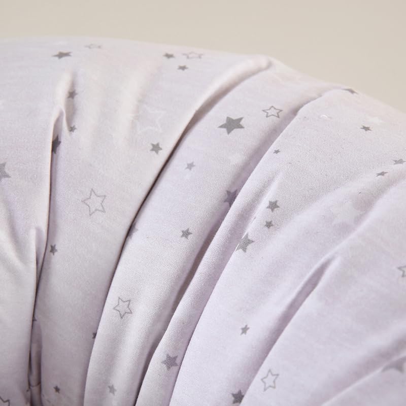 1 Piece Nursing Pillowcase, C-Shaped Breastfeeding Support Cushion Cover with Stars Print, Soft Base, Polyester, Machine Washable