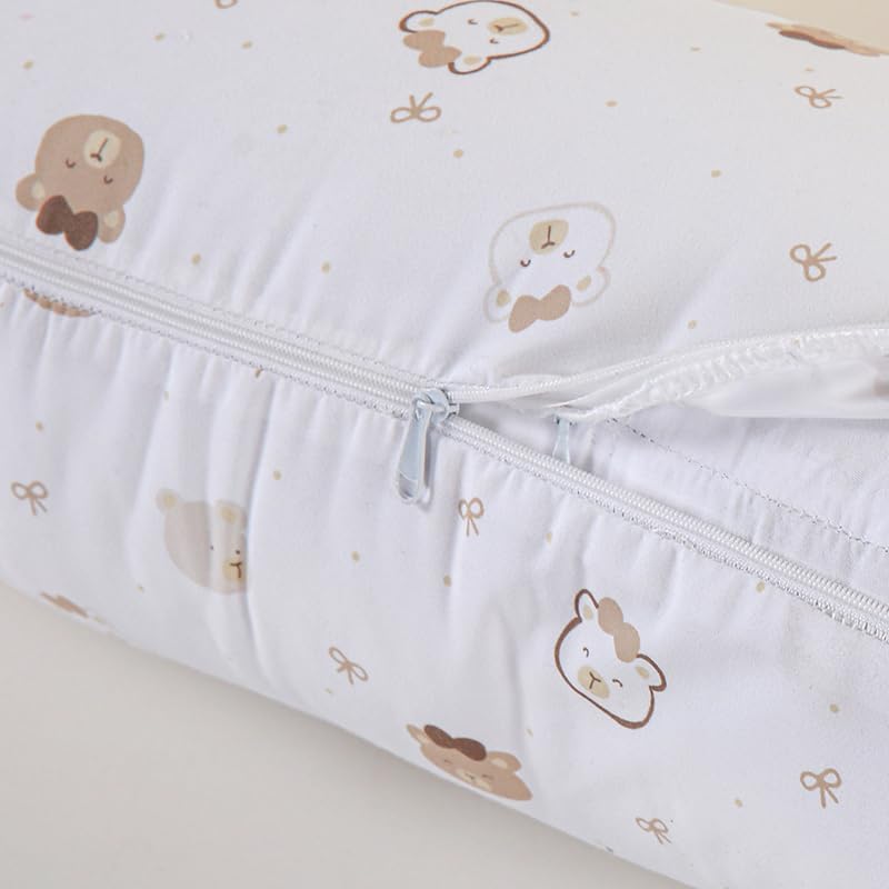 1 Piece Nursing Pillowcase, C-Shaped Breastfeeding Support Cushion Cover with Cute Bear Pattern