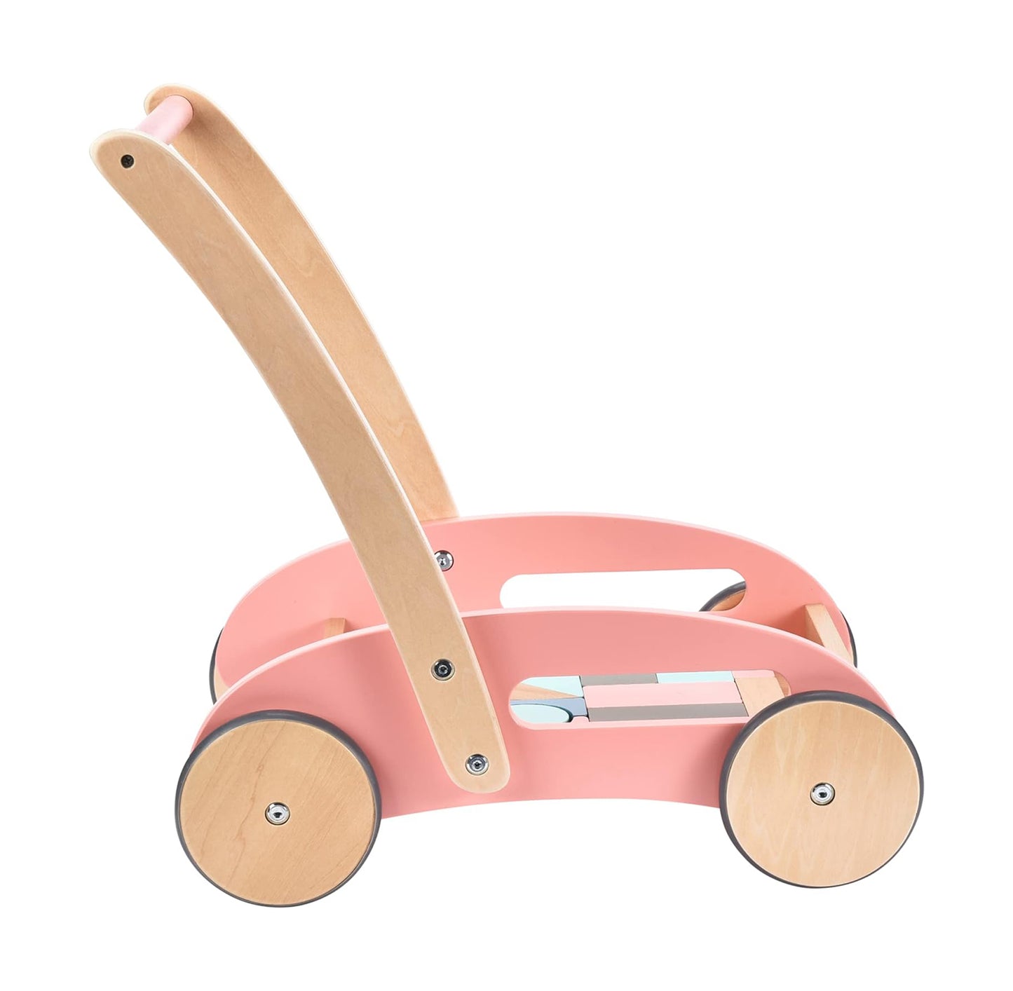 Child Behavior Premium Wooden Baby Push Walker with Wheels
