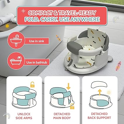 Non-Slip Baby Bath Seats 6-12 Months