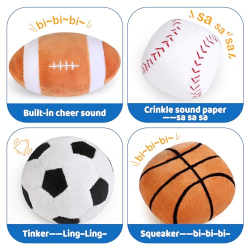 My First Sports Bag Plush Baby Toy Set | 4 Sensory Balls for 0-12 Months