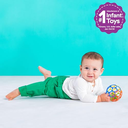 Bright Starts Oball Classic Easy-Grasp Ball | BPA-Free Baby Toy